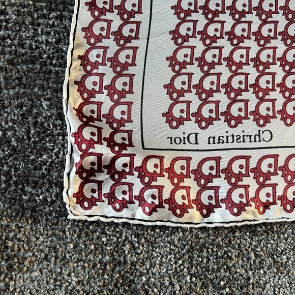 Vintage Christian Dior Silk Monogram Pocket Square Handkerchief - Picture 6 of 15
